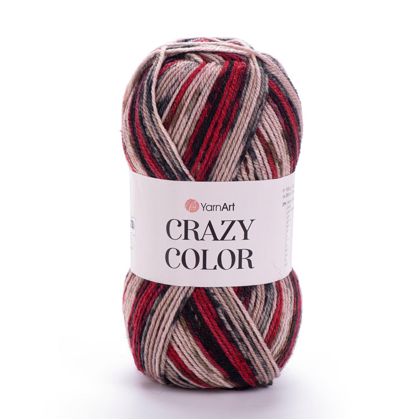 YarnArt Crazy Color DK 5 x 100g - 260m - 25% Wool - 75% Acrylic Knitting Crochet Yarn