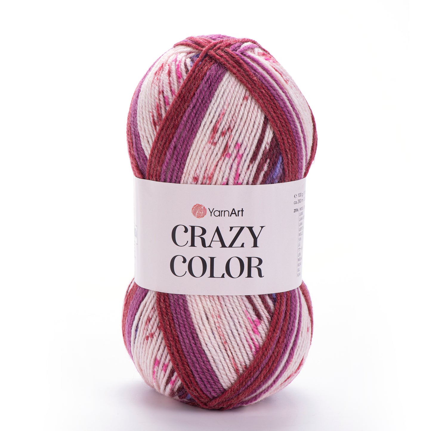 YarnArt Crazy Color DK 5 x 100g - 260m - 25% Wool - 75% Acrylic Knitting Crochet Yarn