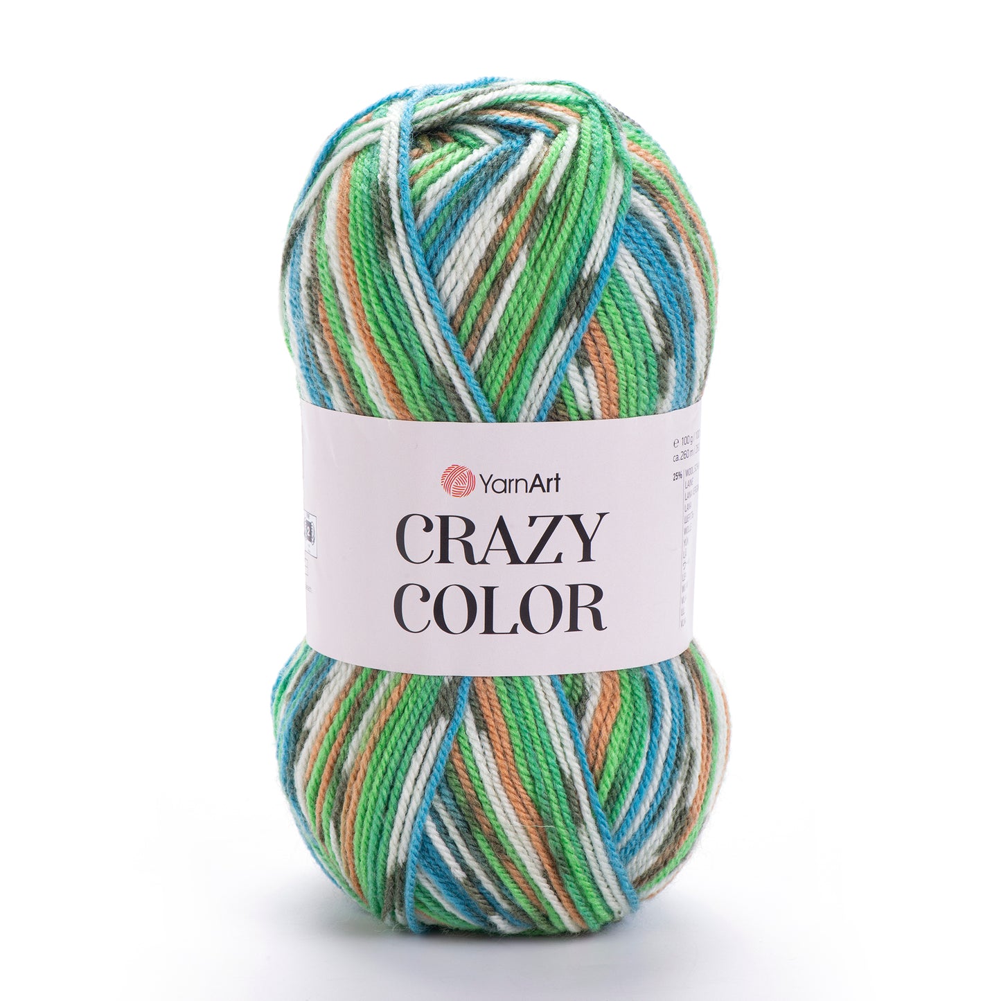 YarnArt Crazy Color DK 5 x 100g - 260m - 25% Wool - 75% Acrylic Knitting Crochet Yarn