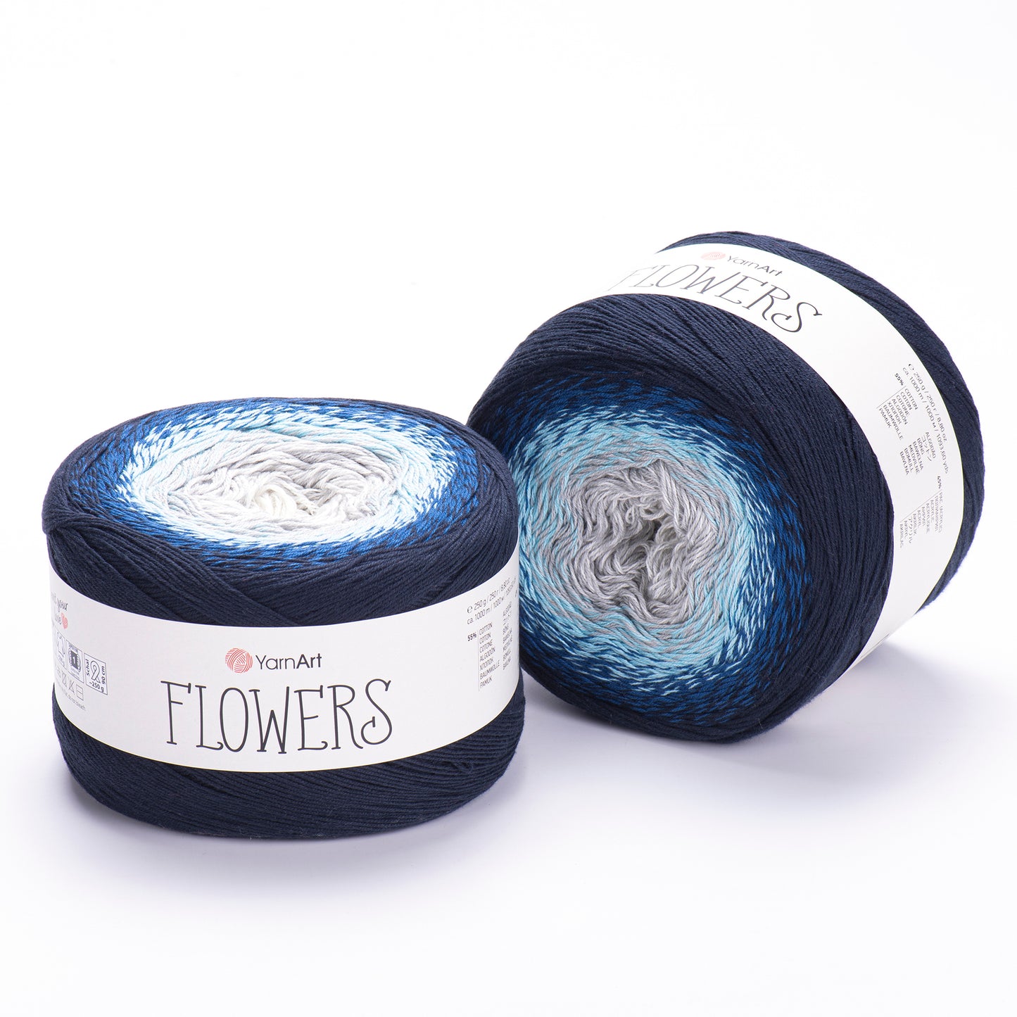 YarnArt Flowers 2 x 250g - 1000m - 55% Cotton - 45% Acrylic Knitting Crochet Yarn