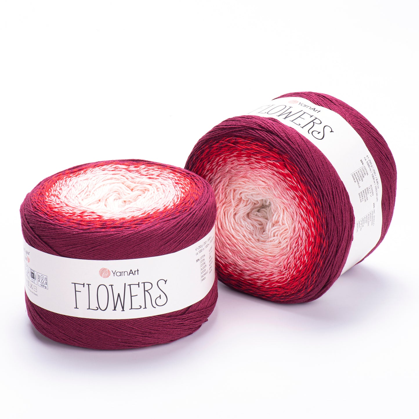 YarnArt Flowers 2 x 250g - 1000m - 55% Cotton - 45% Acrylic Knitting Crochet Yarn