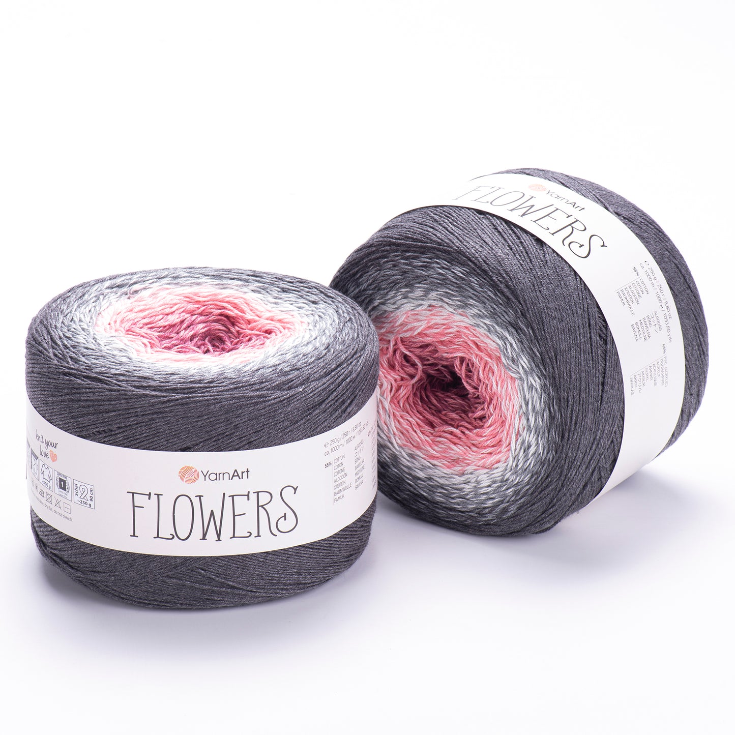 YarnArt Flowers 2 x 250g - 1000m - 55% Cotton - 45% Acrylic Knitting Crochet Yarn
