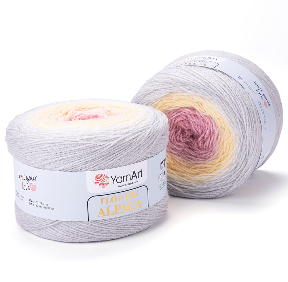 YarnArt Flowers Alpaca 2 x 250g - 940m - 20% Alpaca - 80% Acrylic Knitting Crochet Yarn