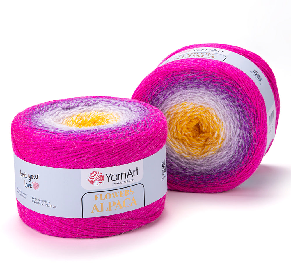 YarnArt Flowers Alpaca 2 x 250g - 940m - 20% Alpaca - 80% Acrylic Knitting Crochet Yarn