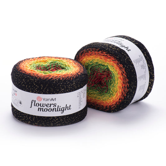 YarnArt Flowers Moonlight 2 x 260g - 1000m - 53% Cotton - 43% Acrylic - 4% Metallic Polyester Knitting Crochet Yarn
