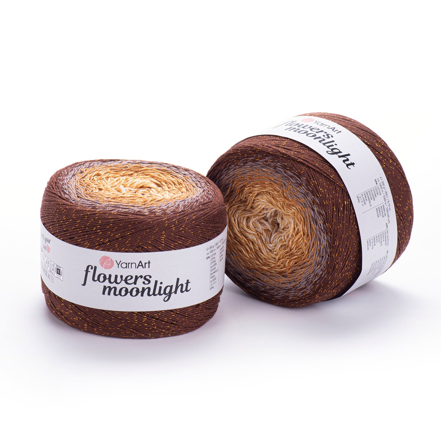 YarnArt Flowers Moonlight 2 x 260g - 1000m - 53% Cotton - 43% Acrylic - 4% Metallic Polyester Knitting Crochet Yarn
