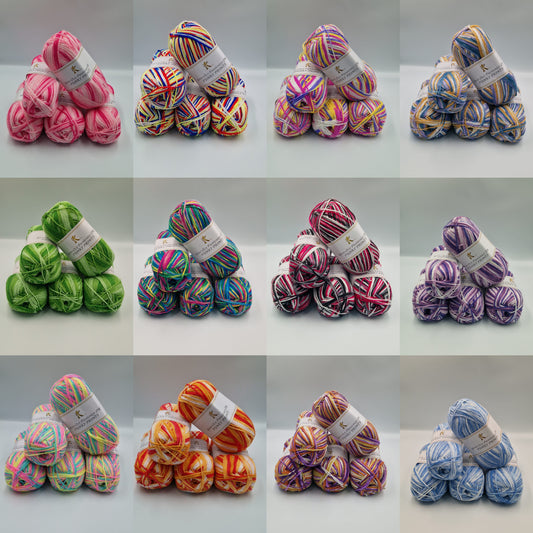 Knitco Good Old Fashioned Funky Prints DK 5 x 100g - 100% Acrylic Knitting Crochet Yarn