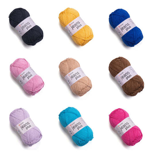 YarnArt Jeans Plus 5 x 100g - 160m - 55% Cotton - 45% Acrylic Knitting Crochet Yarn