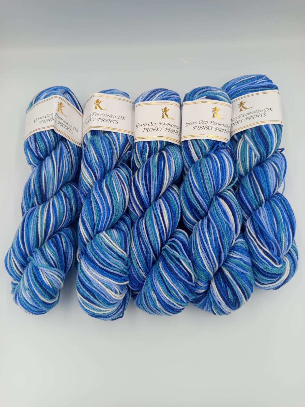 Knitco Funky Prints Hanks 5 x 100g - 280m - 100% Acrylic Knitting Crochet Yarn