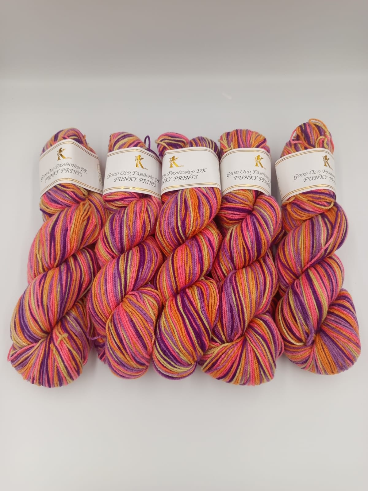 Knitco Funky Prints Hanks 5 x 100g - 280m - 100% Acrylic Knitting Crochet Yarn