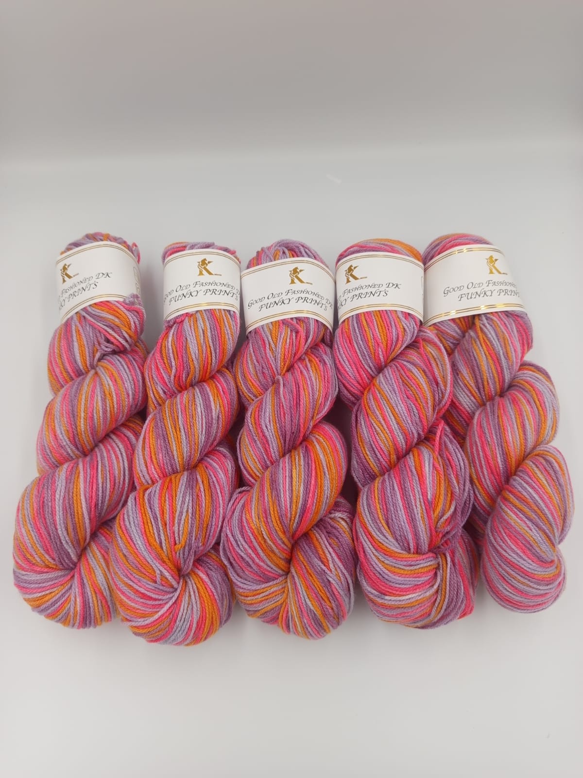 Knitco Funky Prints Hanks 5 x 100g - 280m - 100% Acrylic Knitting Crochet Yarn