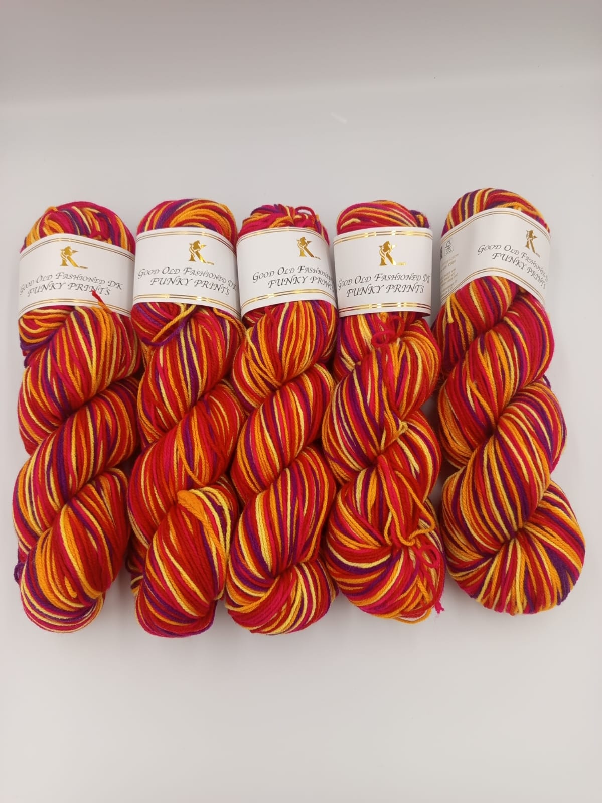 Knitco Funky Prints Hanks 5 x 100g - 280m - 100% Acrylic Knitting Crochet Yarn