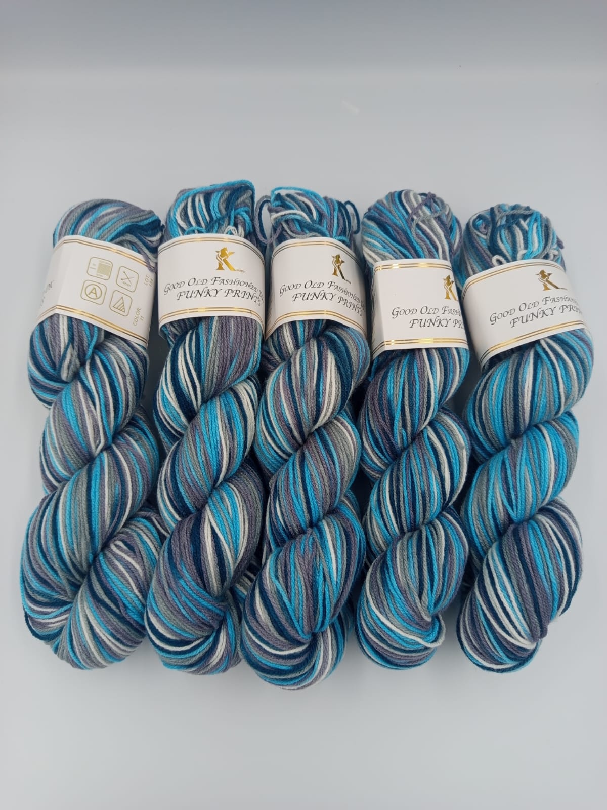 Knitco Funky Prints Hanks 5 x 100g - 280m - 100% Acrylic Knitting Crochet Yarn