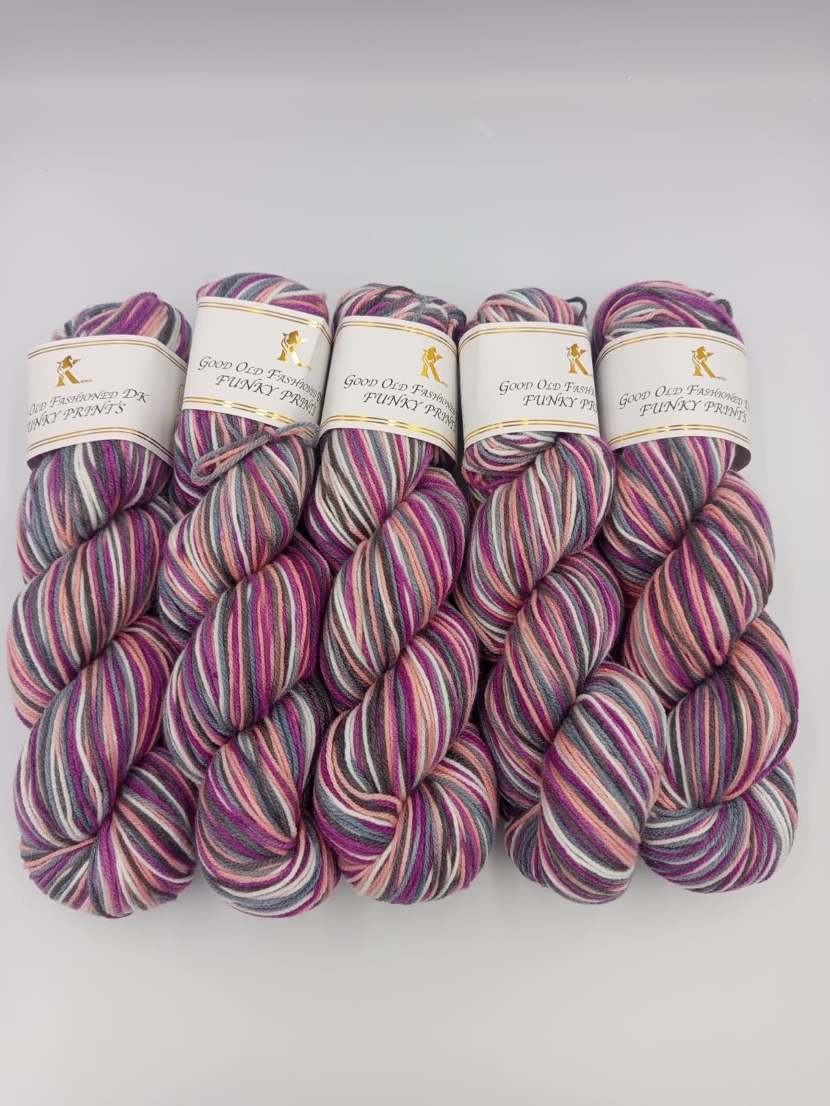 Knitco Funky Prints Hanks 5 x 100g - 280m - 100% Acrylic Knitting Crochet Yarn