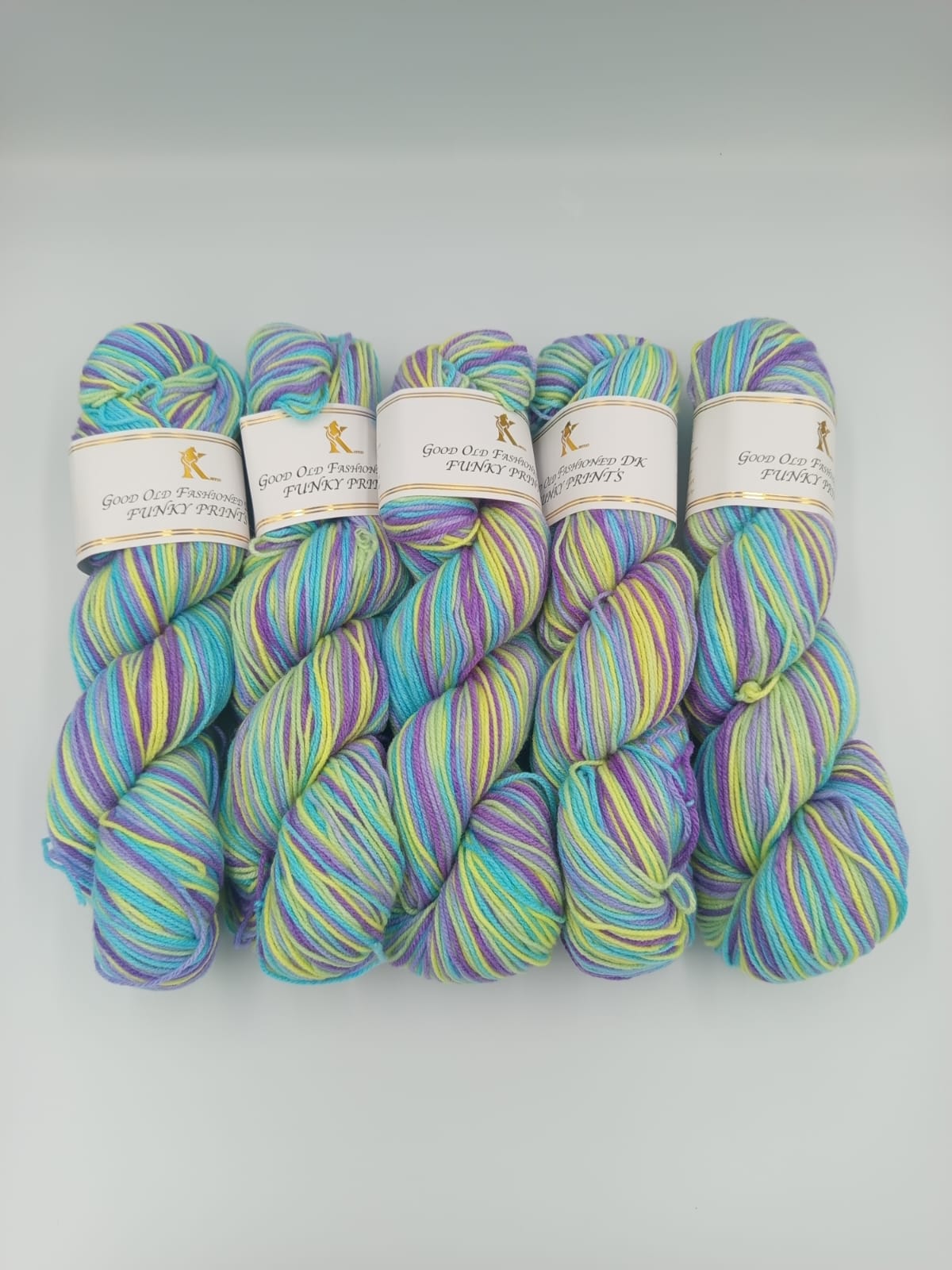 Knitco Funky Prints Hanks 5 x 100g - 280m - 100% Acrylic Knitting Crochet Yarn