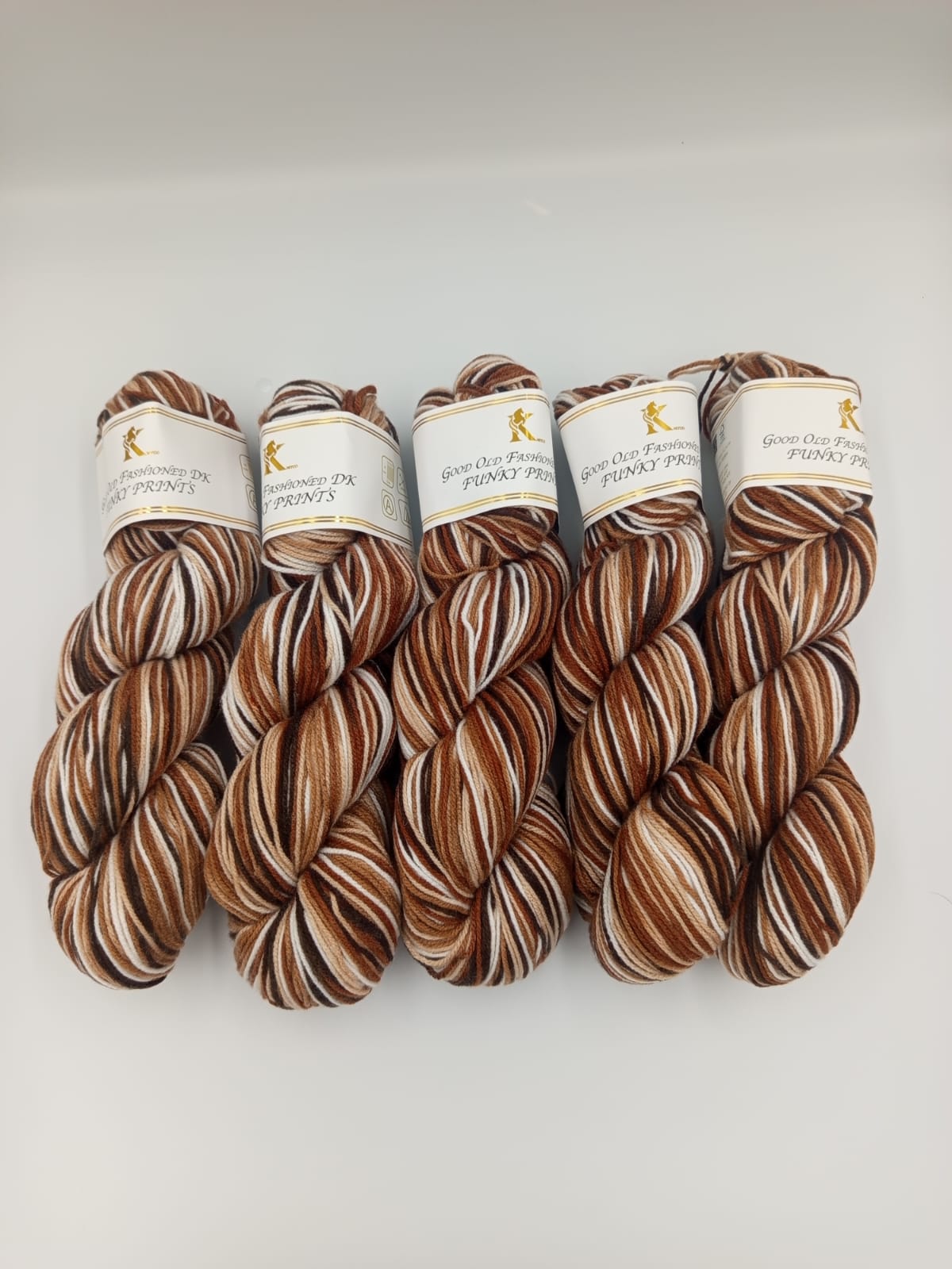 Knitco Funky Prints Hanks 5 x 100g - 280m - 100% Acrylic Knitting Crochet Yarn