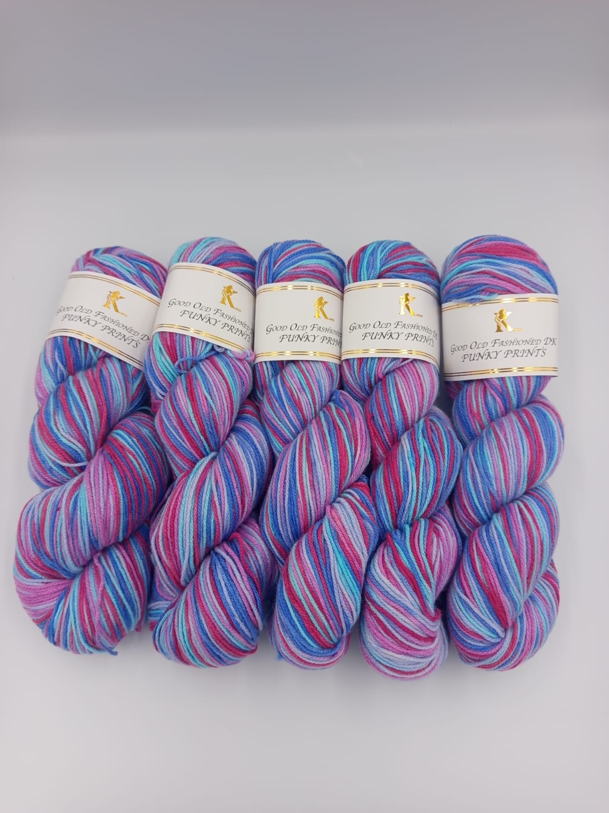 Knitco Funky Prints Hanks 5 x 100g - 280m - 100% Acrylic Knitting Crochet Yarn