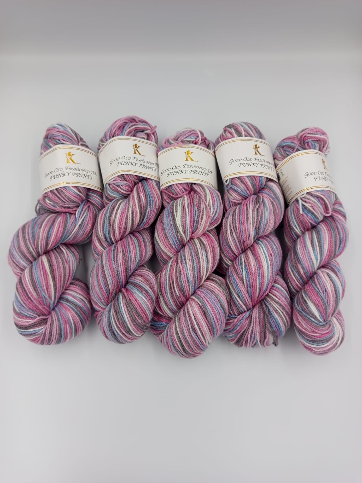 Knitco Funky Prints Hanks 5 x 100g - 280m - 100% Acrylic Knitting Crochet Yarn