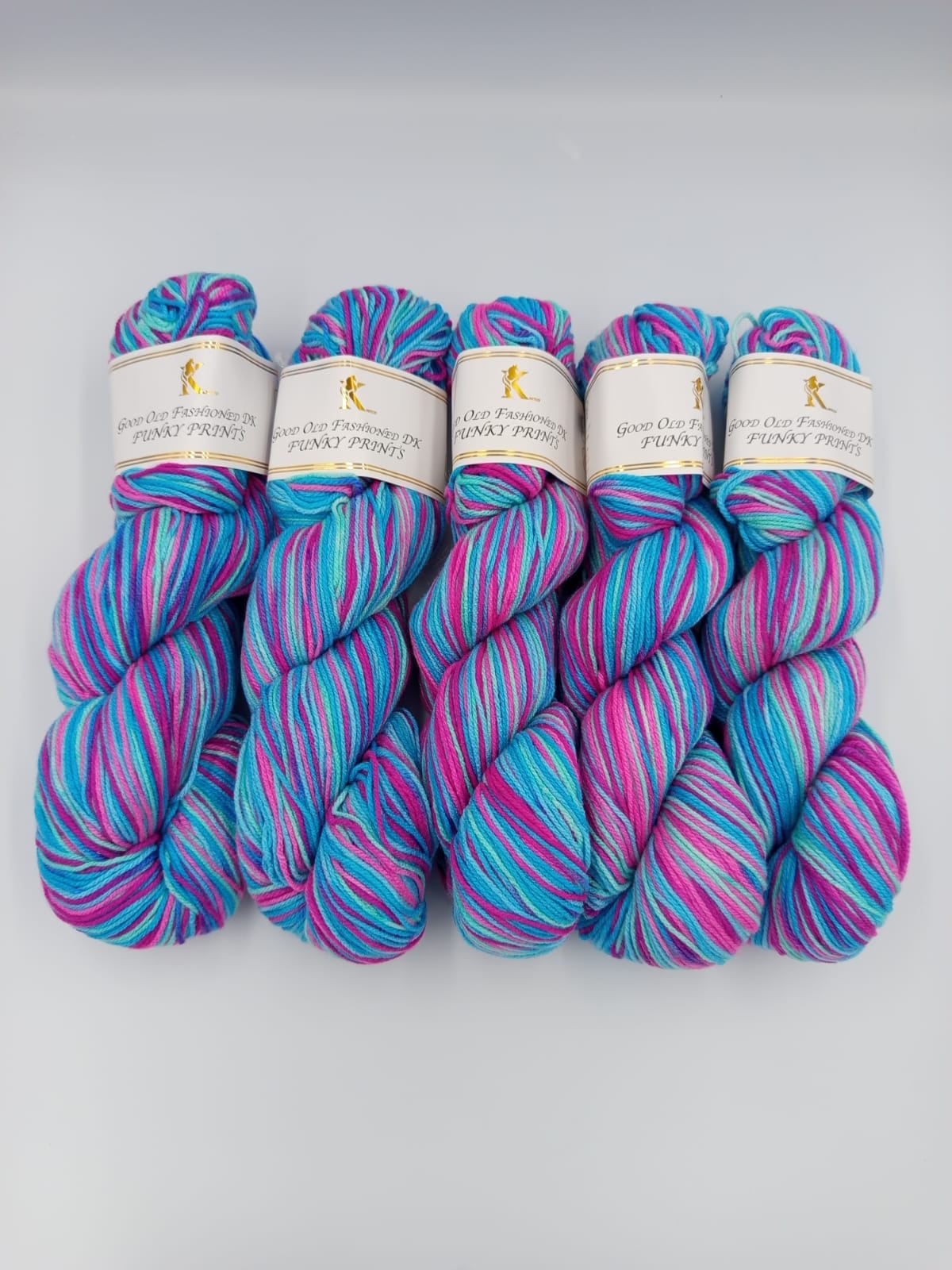 Knitco Funky Prints Hanks 5 x 100g - 280m - 100% Acrylic Knitting Crochet Yarn