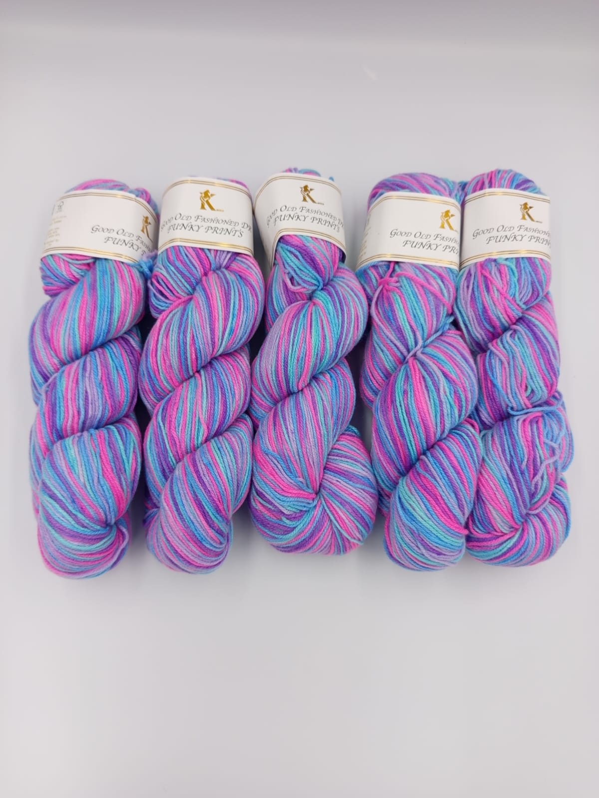 Knitco Funky Prints Hanks 5 x 100g - 280m - 100% Acrylic Knitting Crochet Yarn
