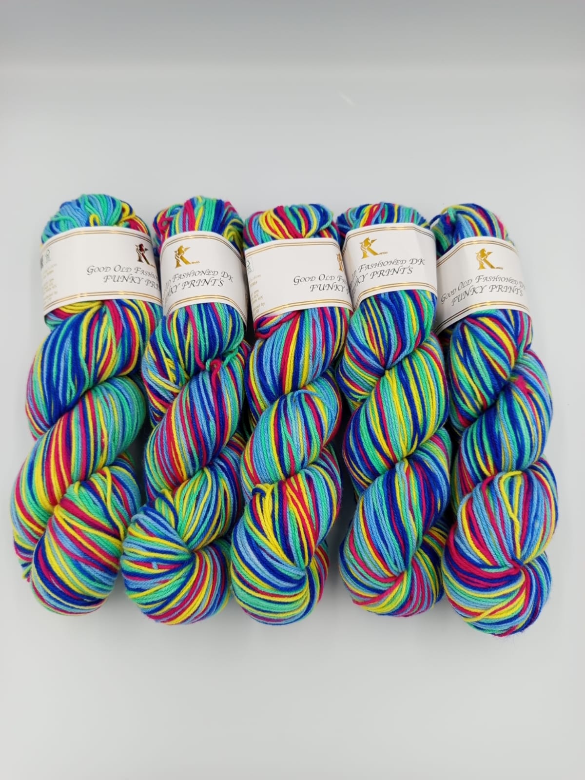 Knitco Funky Prints Hanks 5 x 100g - 280m - 100% Acrylic Knitting Crochet Yarn