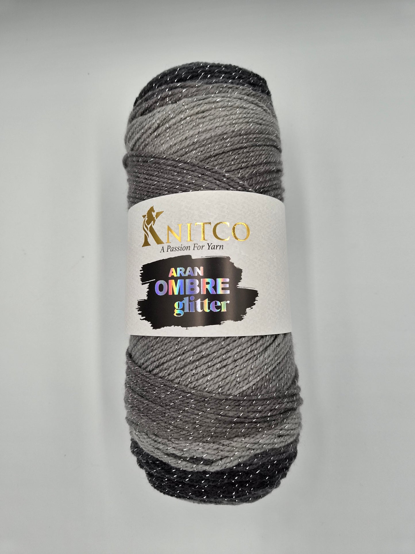 Knitco Aran Ombre Glitter 1 x 200g - 420m 95% Acrylic 5% Metallic Knitting Crochet Yarn