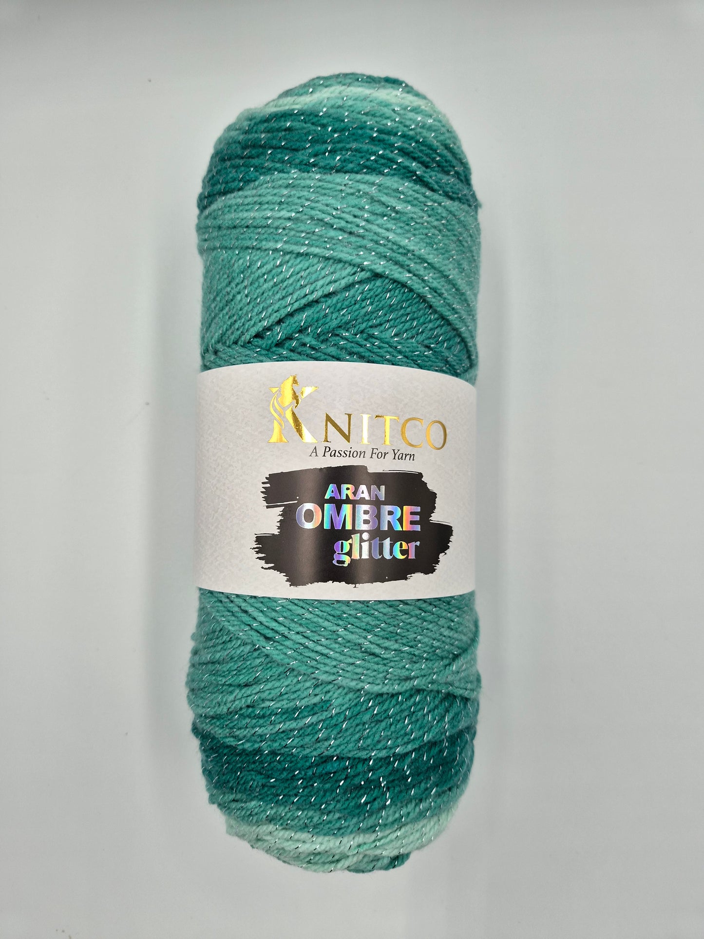 Knitco Aran Ombre Glitter 1 x 200g - 420m 95% Acrylic 5% Metallic Knitting Crochet Yarn