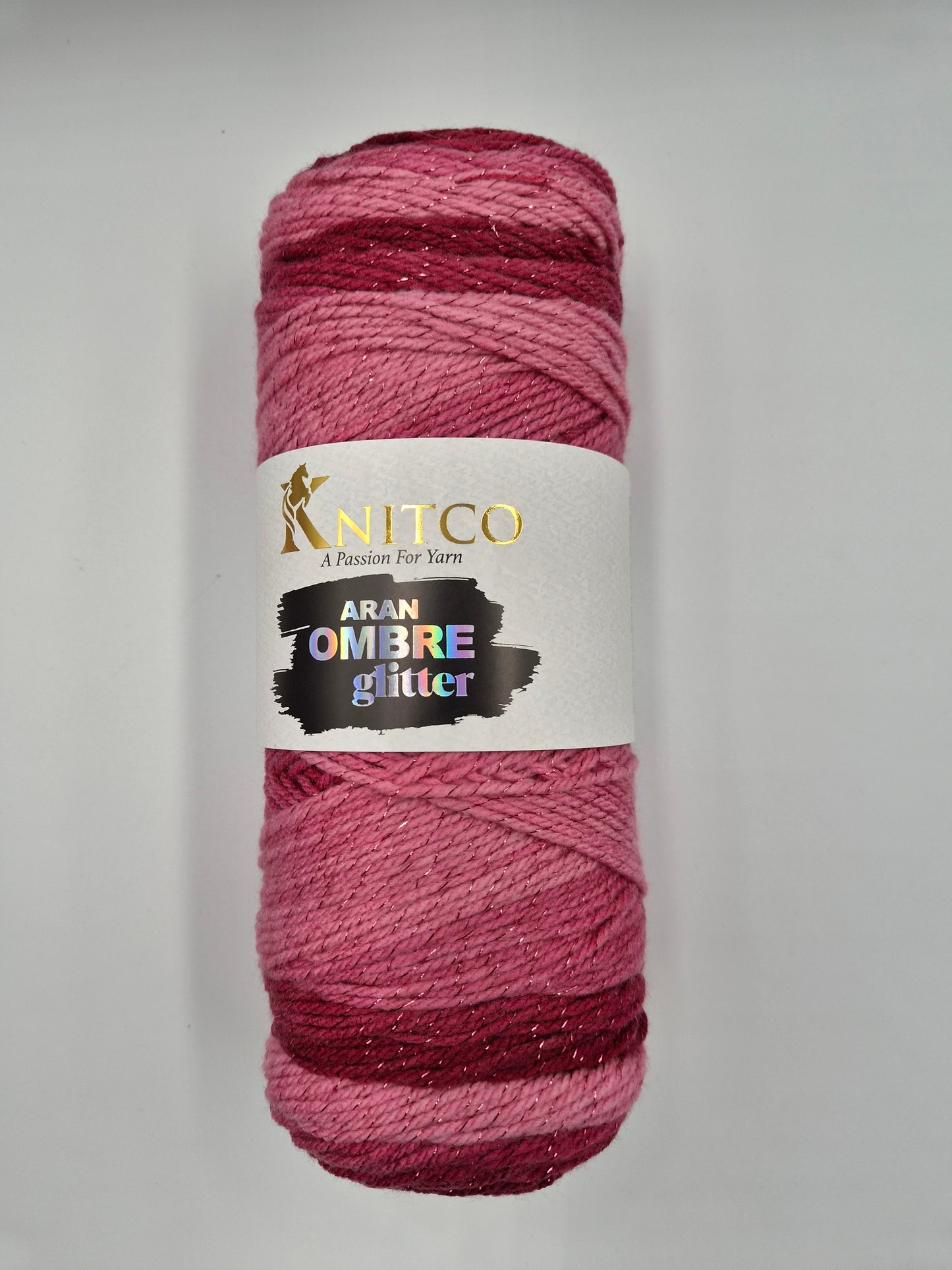 Knitco Aran Ombre Glitter 1 x 200g - 420m 95% Acrylic 5% Metallic Knitting Crochet Yarn