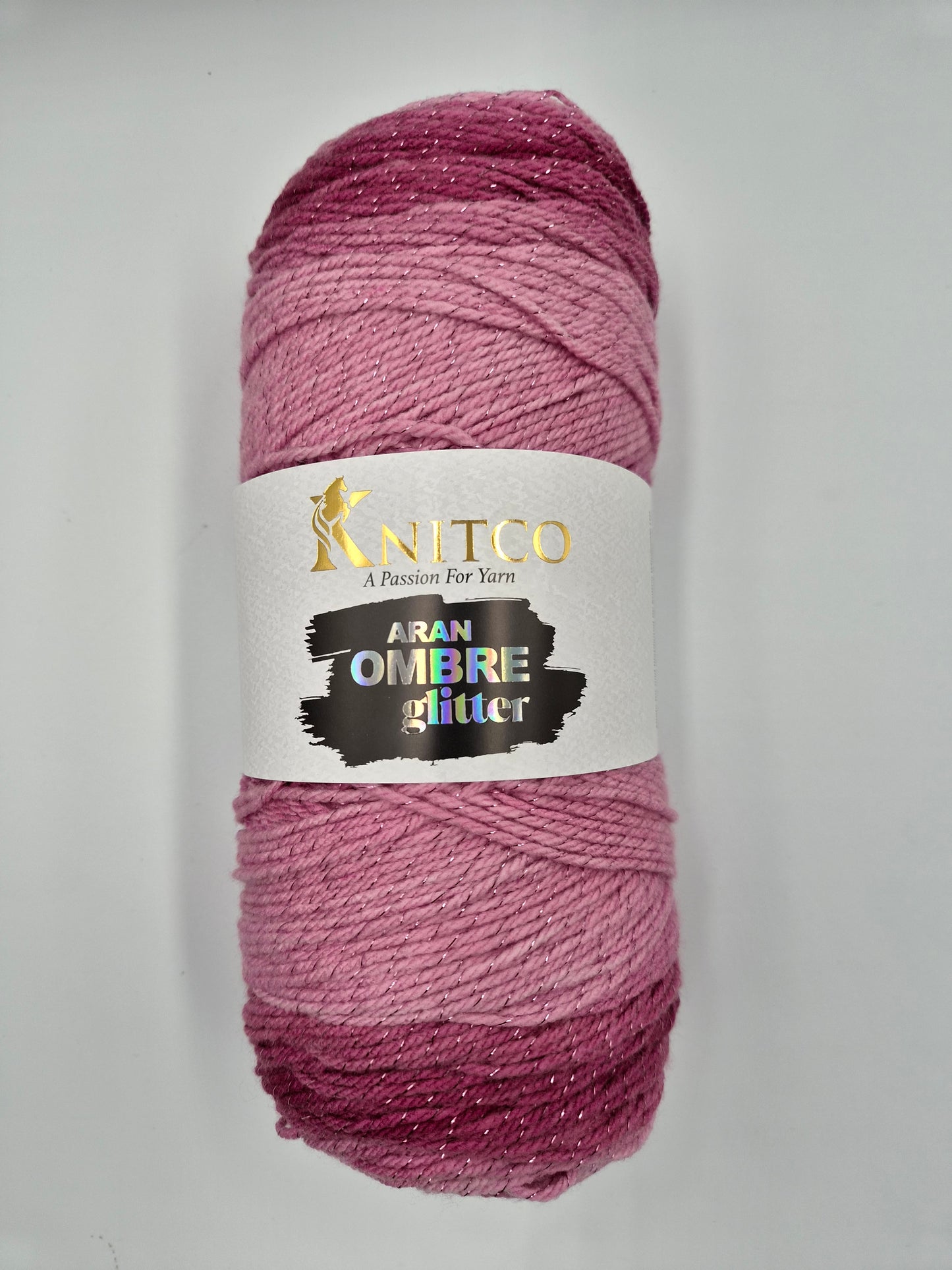 Knitco Aran Ombre Glitter 1 x 200g - 420m 95% Acrylic 5% Metallic Knitting Crochet Yarn