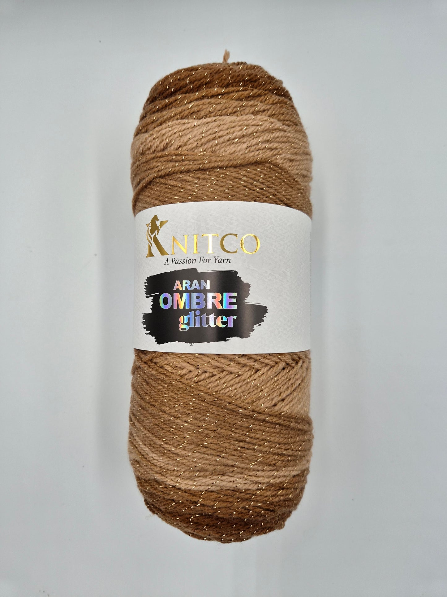 Knitco Aran Ombre Glitter 1 x 200g - 420m 95% Acrylic 5% Metallic Knitting Crochet Yarn