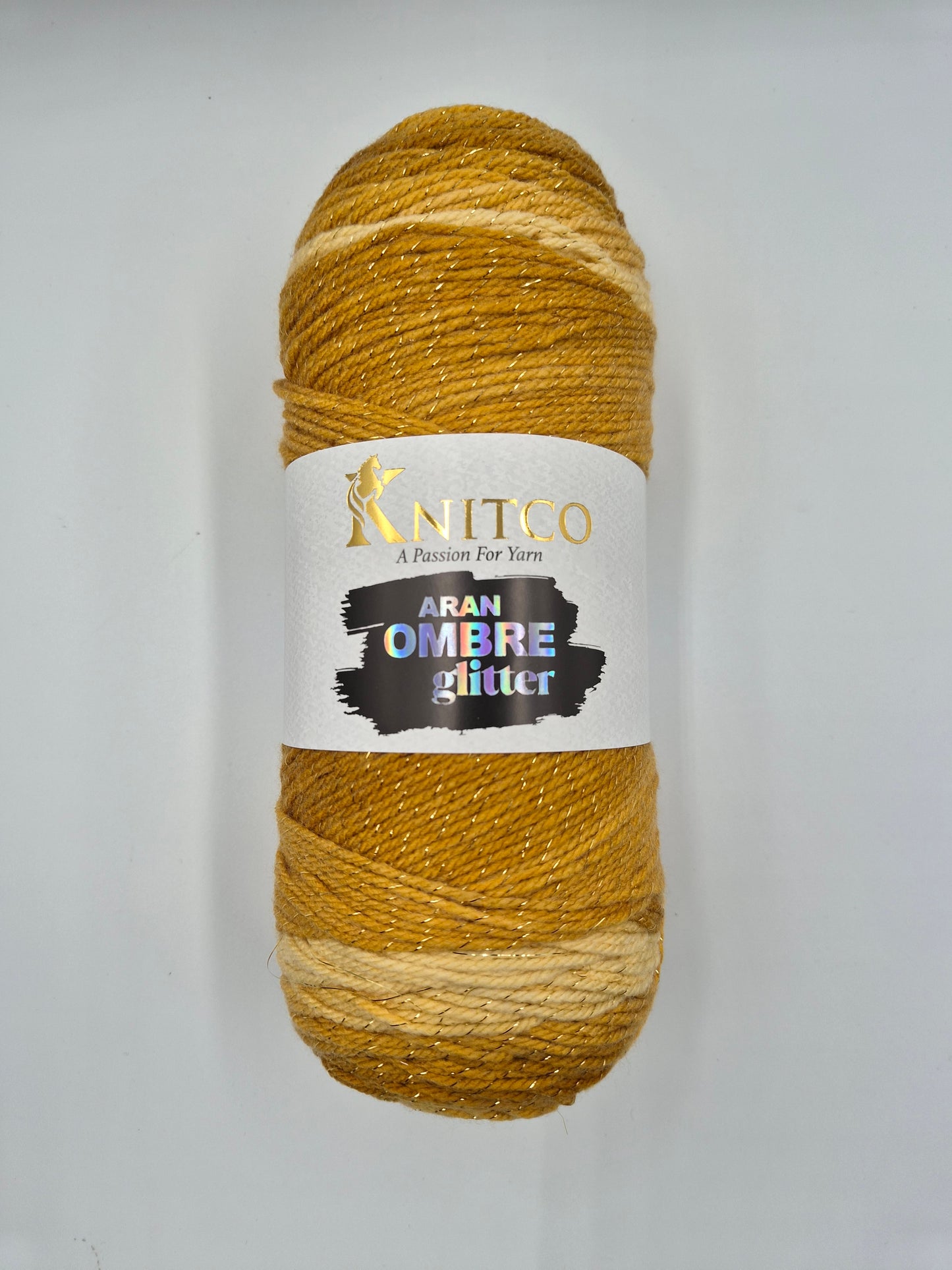 Knitco Aran Ombre Glitter 1 x 200g - 420m 95% Acrylic 5% Metallic Knitting Crochet Yarn