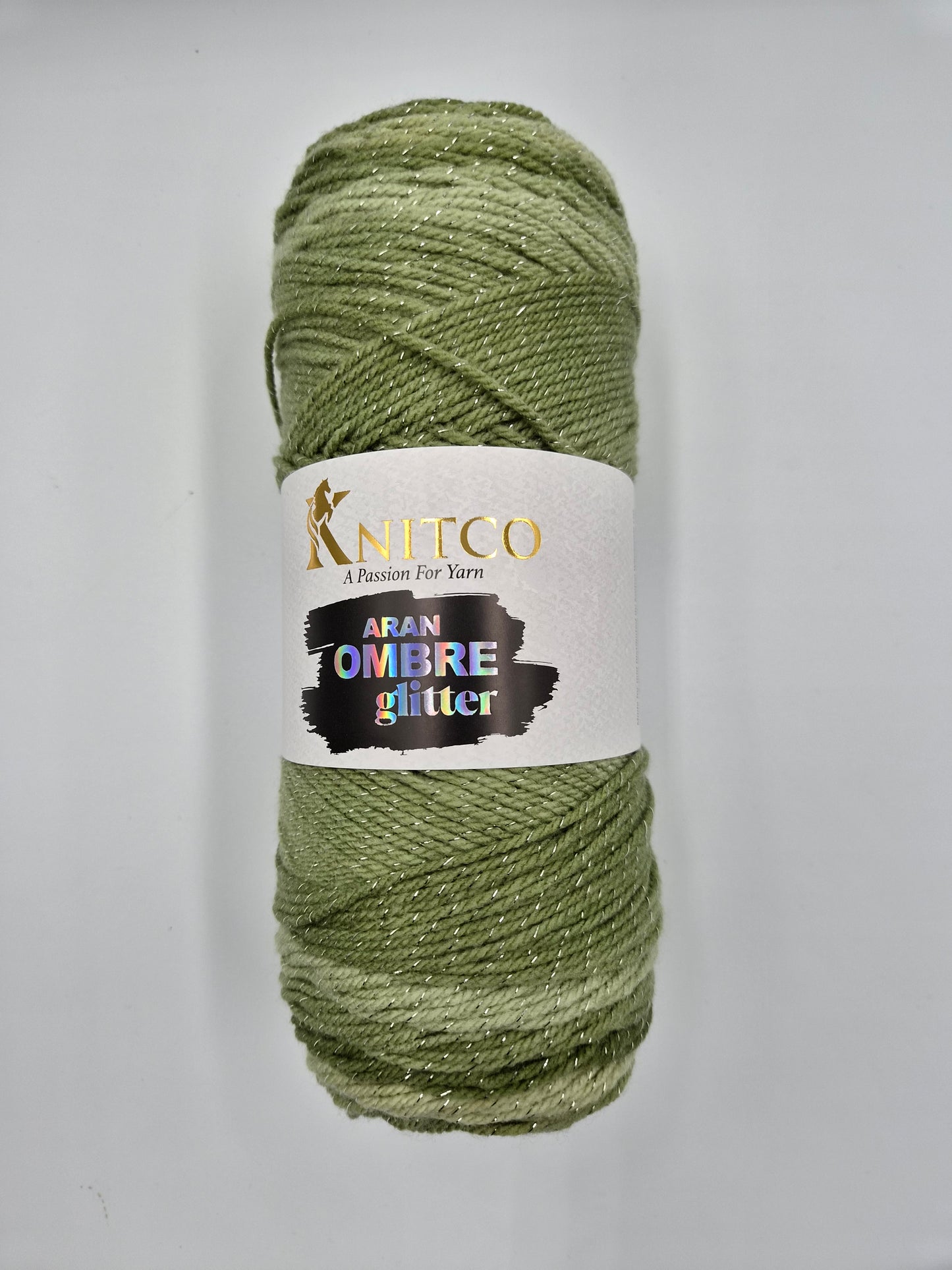 Knitco Aran Ombre Glitter 1 x 200g - 420m 95% Acrylic 5% Metallic Knitting Crochet Yarn