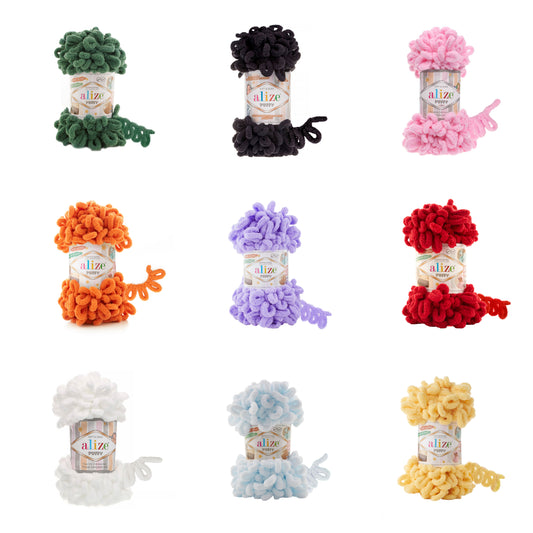 Alize Puffy 5 x 100g - 100% Micropolyester Knitting Yarn