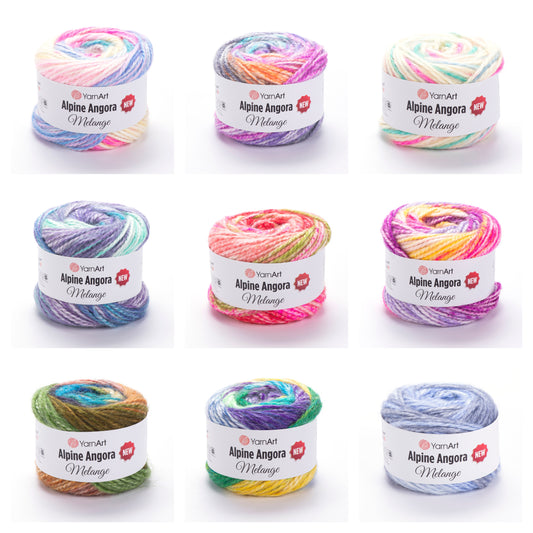 YarnArt Alpine Angora Melange 1 x 150g - 150m - 20% Wool - 80% Acrylic Chunky Knitting Crochet Yarn