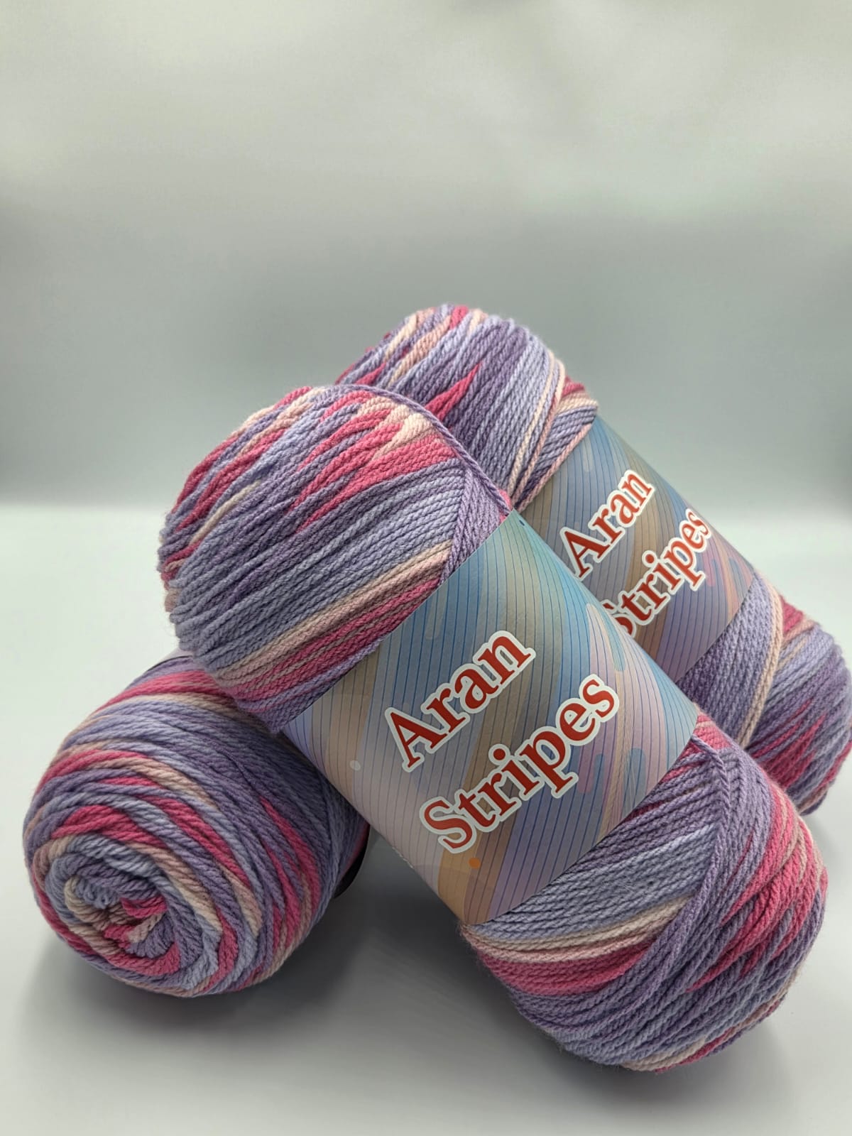 Knitco Aran Stripes 1 x 200g - 472m - 100% Acrylic Long Ball Knitting Crochet Yarn