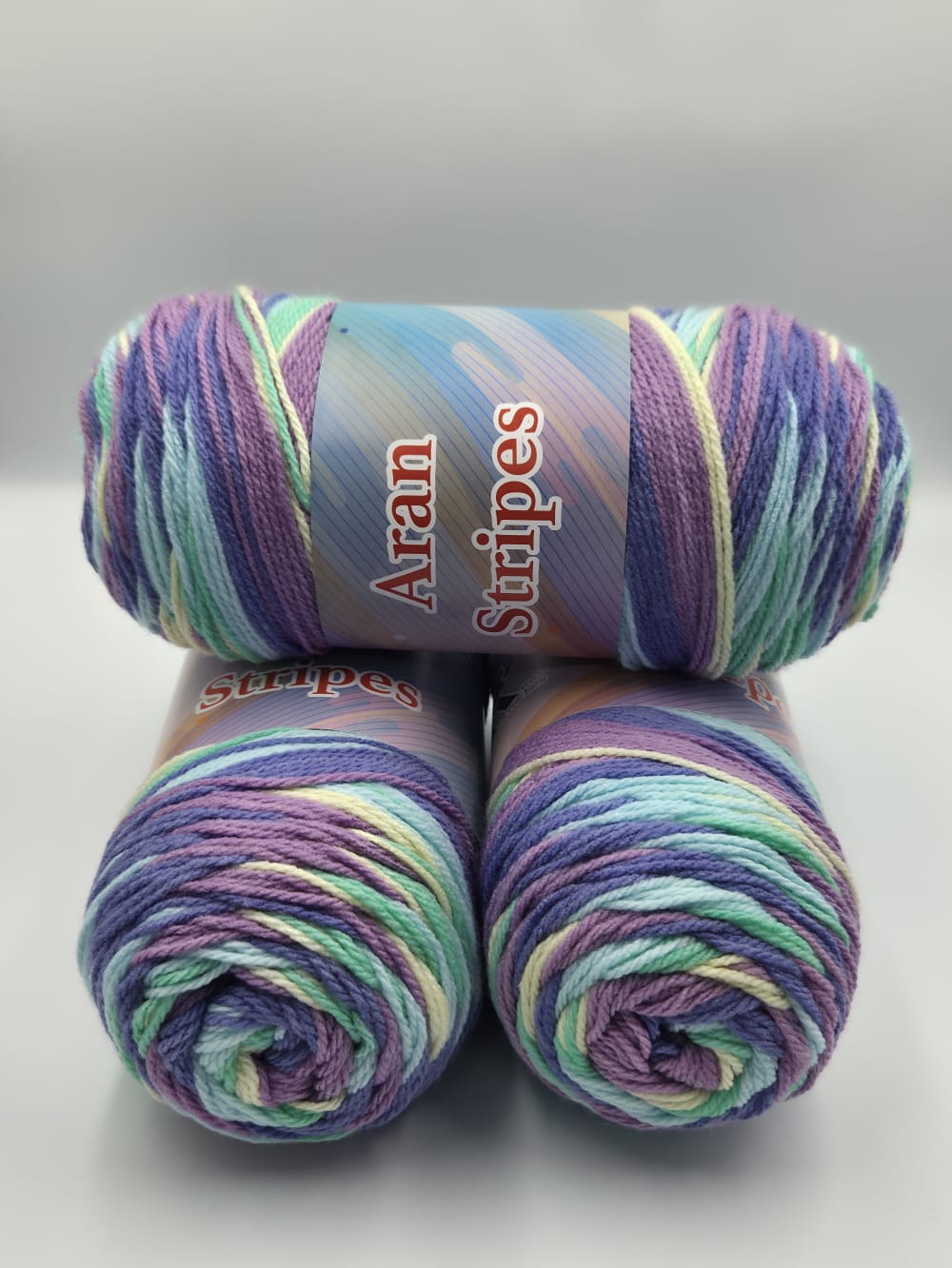 Knitco Aran Stripes 1 x 200g - 472m - 100% Acrylic Long Ball Knitting Crochet Yarn