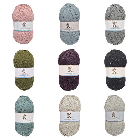Knitco Aran 400g Ball Wool with Tweed 872m - 80% Acrylic - 15% Wool - 5% Viscose Knitting Crochet Yarn