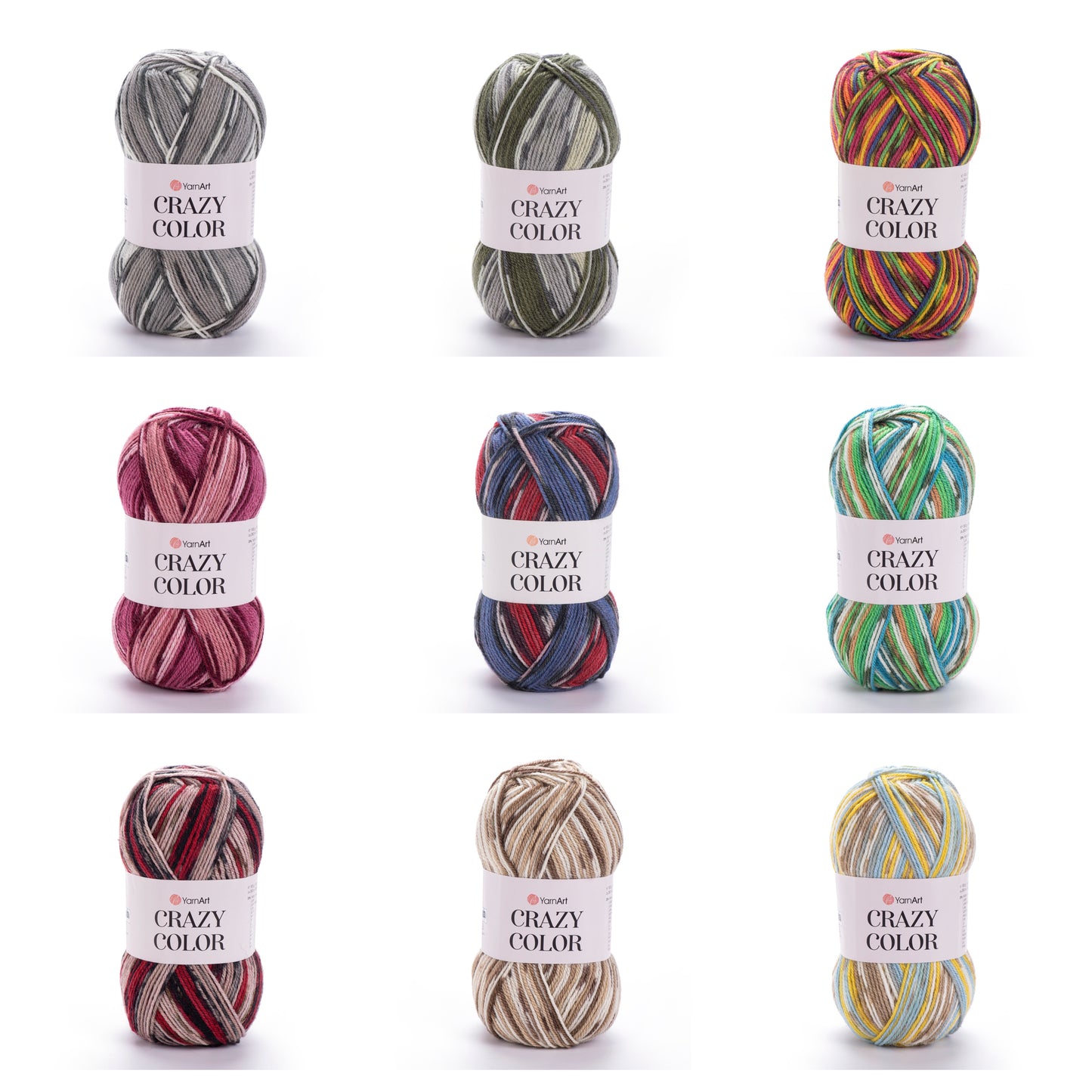 YarnArt Crazy Color DK 1 x 100g - 260m - 25% Wool - 75% Acrylic Knitting Crochet Yarn