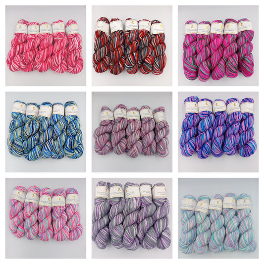 Knitco Funky Prints Hanks 5 x 100g - 280m - 100% Acrylic Knitting Crochet Yarn