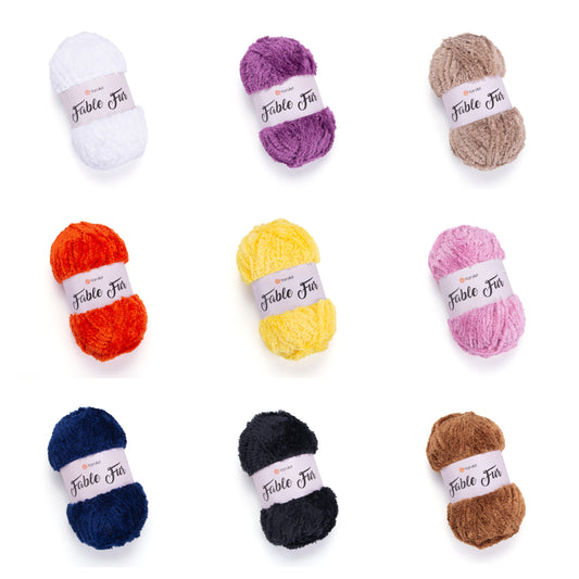YarnArt Fable Fur 1 x 100g - 100m - 100% Micro Polyester Bulky Knitting Crochet Yarn