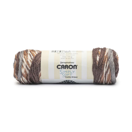 Caron Simply Soft Freckle Stripes 3 x 141g - 215m - 100% Acrylic Knitting Crochet Yarn
