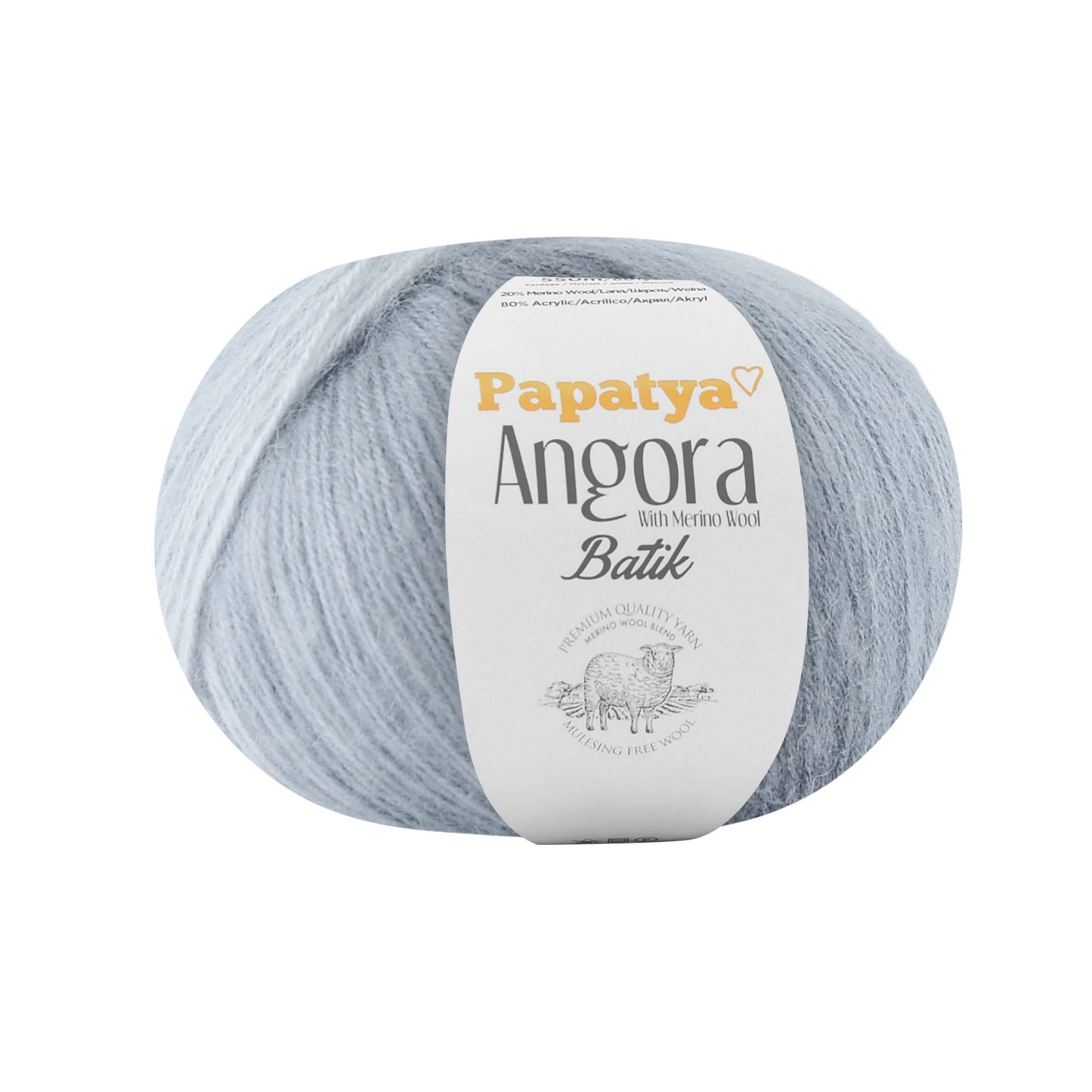 Papatya Angora Batik 6 x 100g - 550m - 80% Acrylic 20% Merino Wool Knittin Crochet Yarn