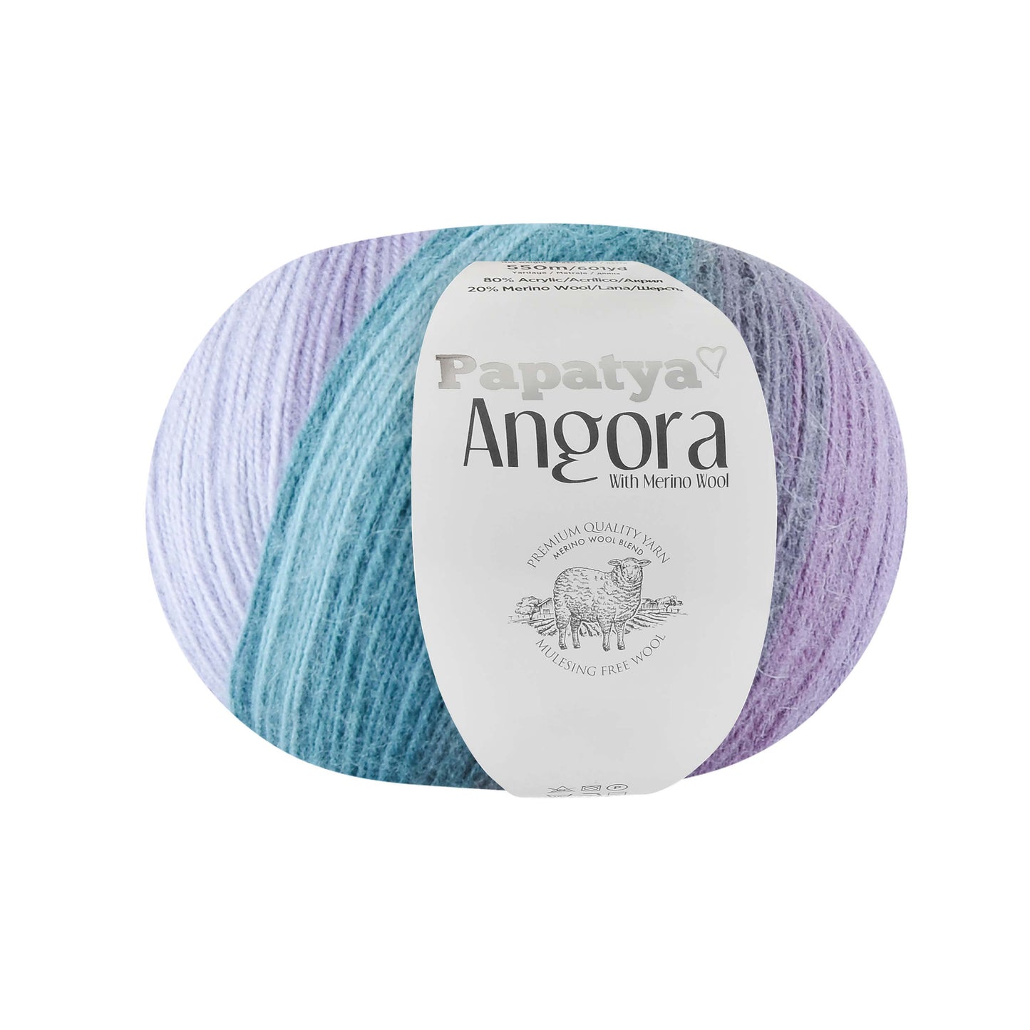 Papatya Angora Batik 6 x 100g - 550m - 80% Acrylic 20% Merino Wool Knittin Crochet Yarn
