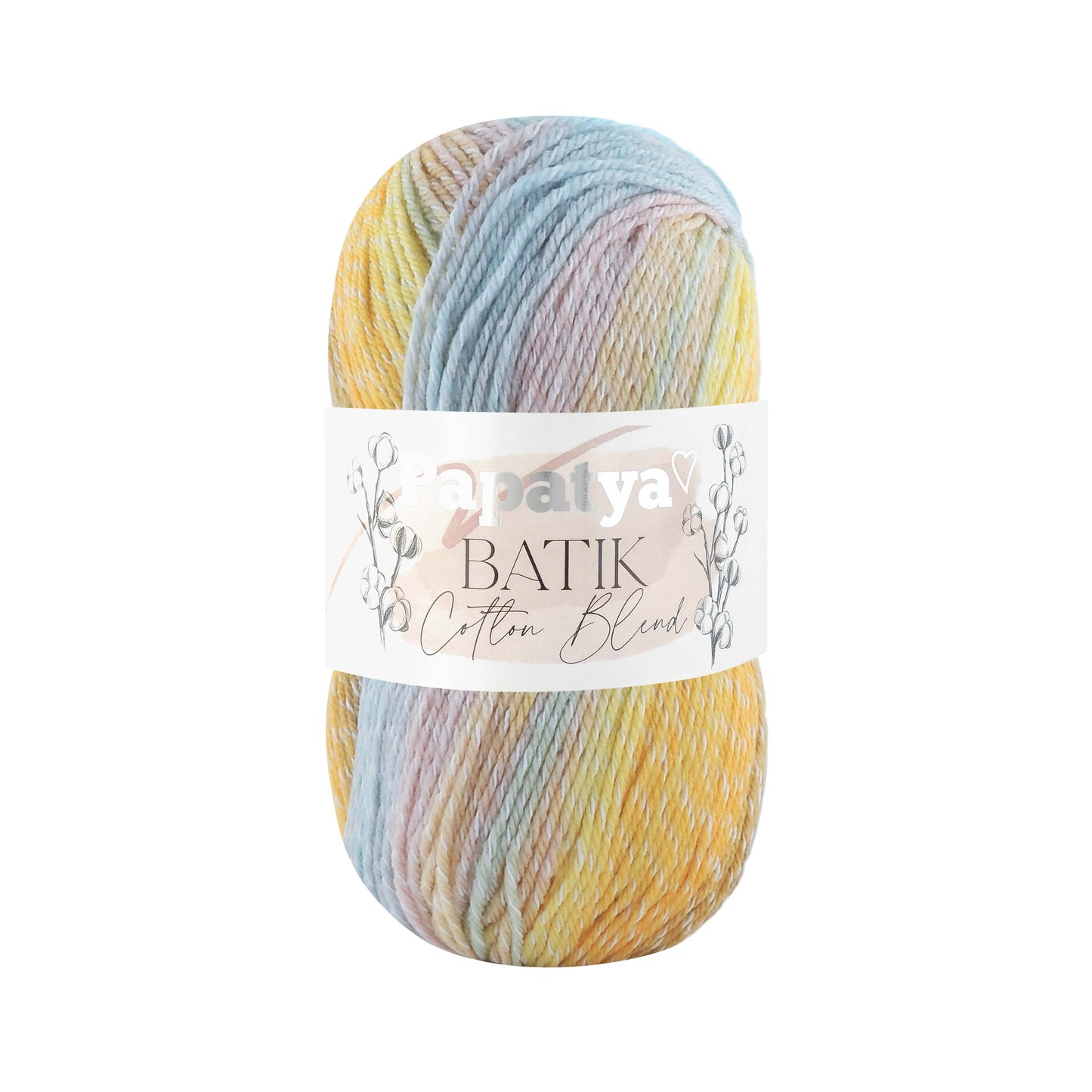 Papatya Batik Cotton Blend 5 x 100g - 225m - 30% cotton 70% Acrylic Knitting Crochet Yarn
