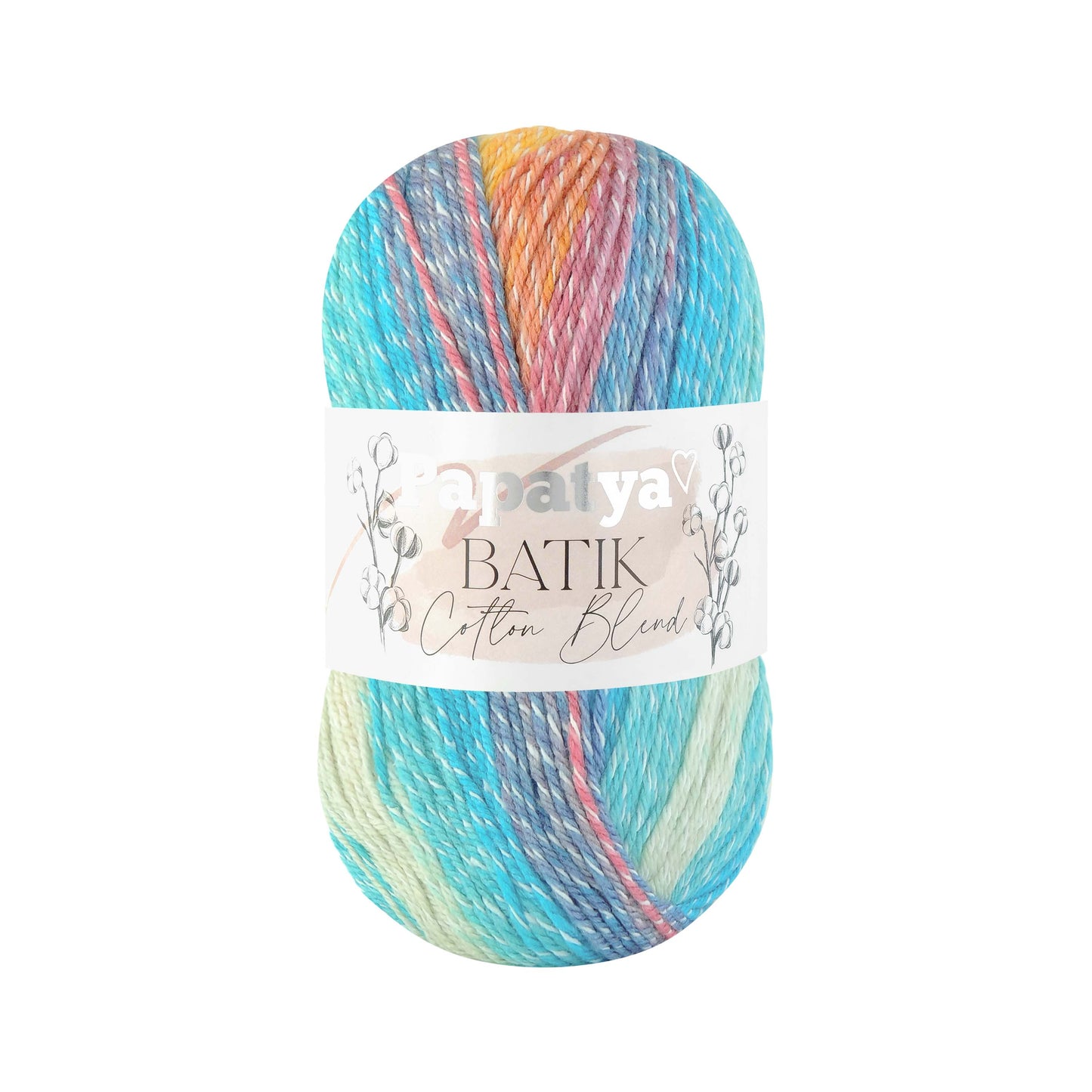 Papatya Batik Cotton Blend 5 x 100g - 225m - 30% cotton 70% Acrylic Knitting Crochet Yarn