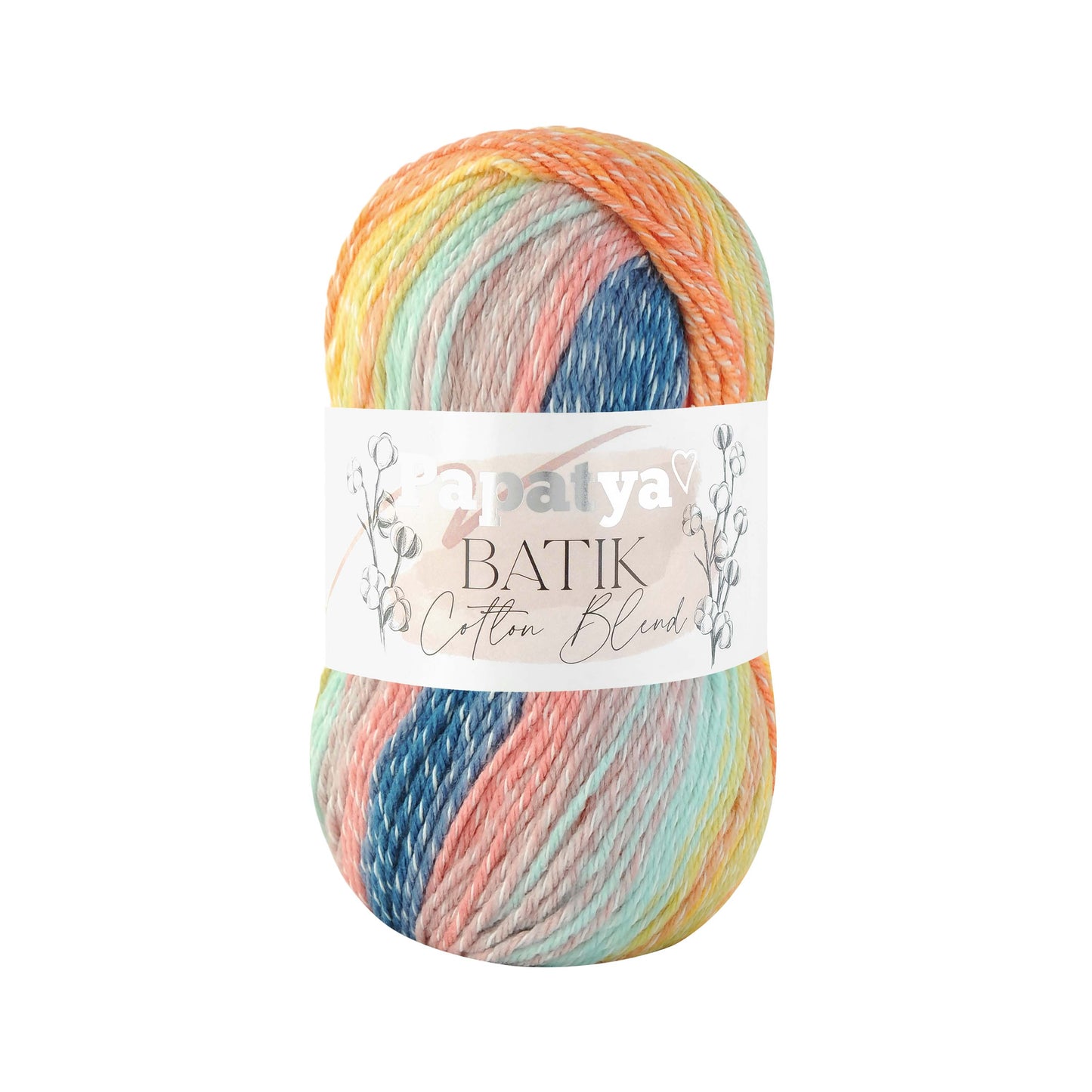 Papatya Batik Cotton Blend 5 x 100g - 225m - 30% cotton 70% Acrylic Knitting Crochet Yarn