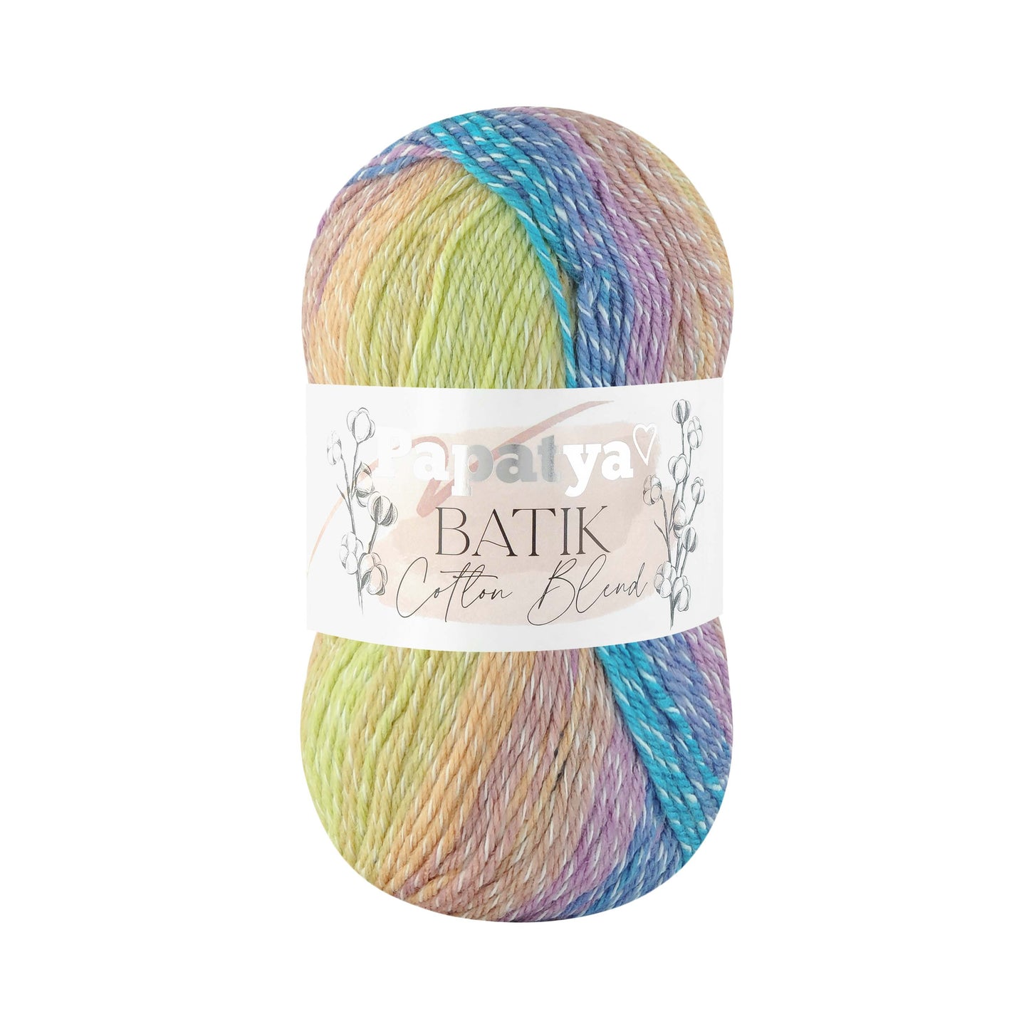 Papatya Batik Cotton Blend 5 x 100g - 225m - 30% cotton 70% Acrylic Knitting Crochet Yarn