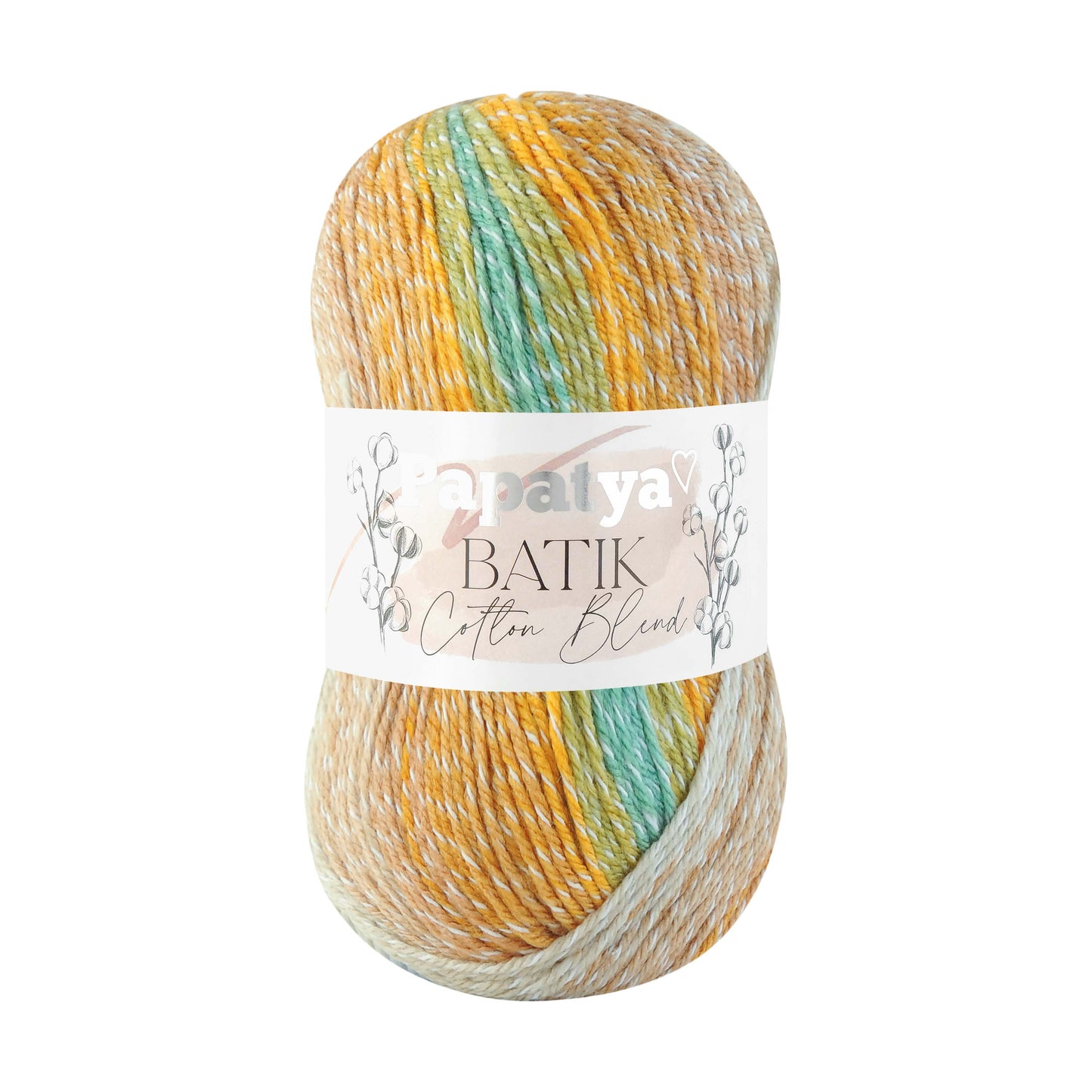 Papatya Batik Cotton Blend 5 x 100g - 225m - 30% cotton 70% Acrylic Knitting Crochet Yarn
