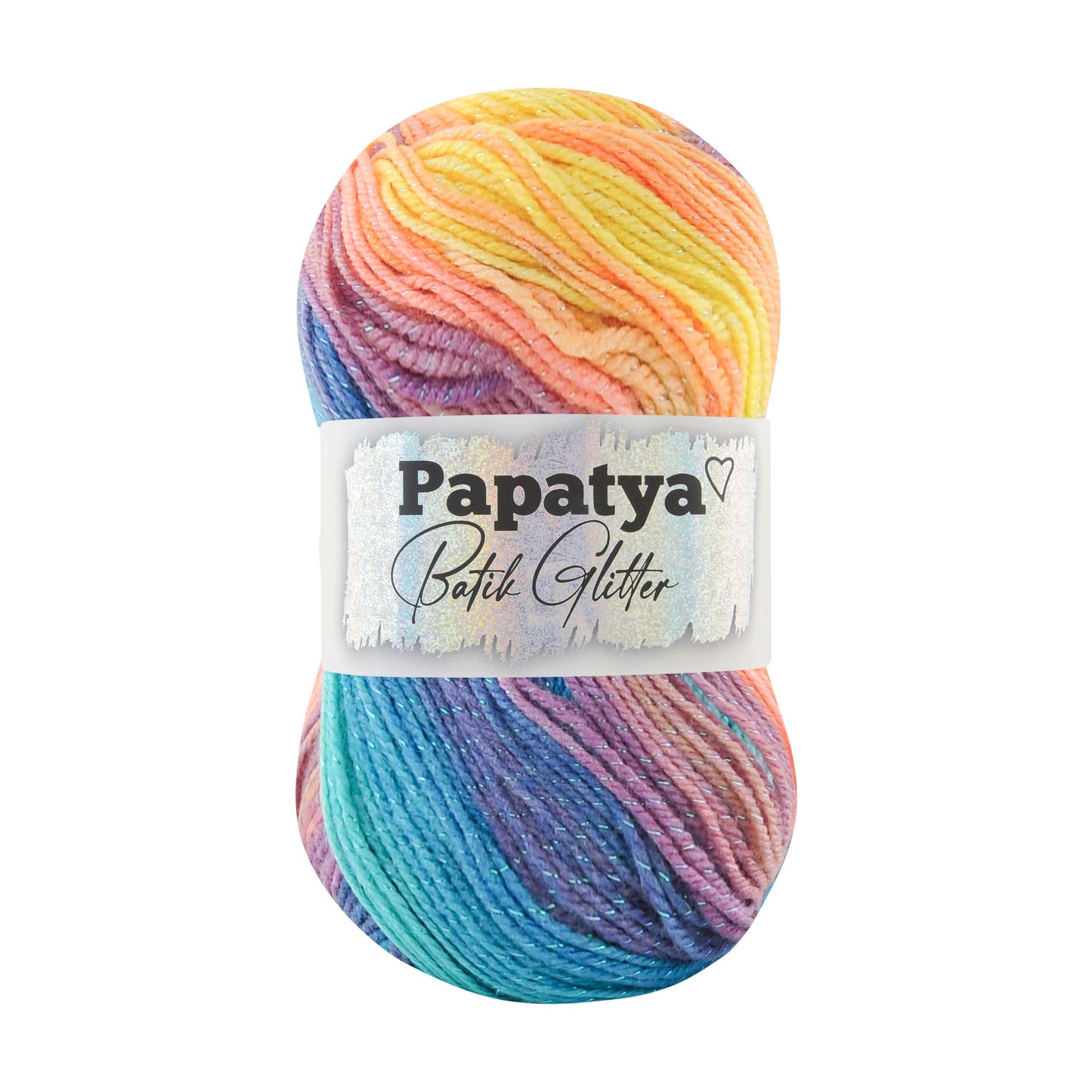Papatya Batik Glitter 5 x 100g - 360m - 97% Acrylic 3% Polyester Knitting Crochet Yarn