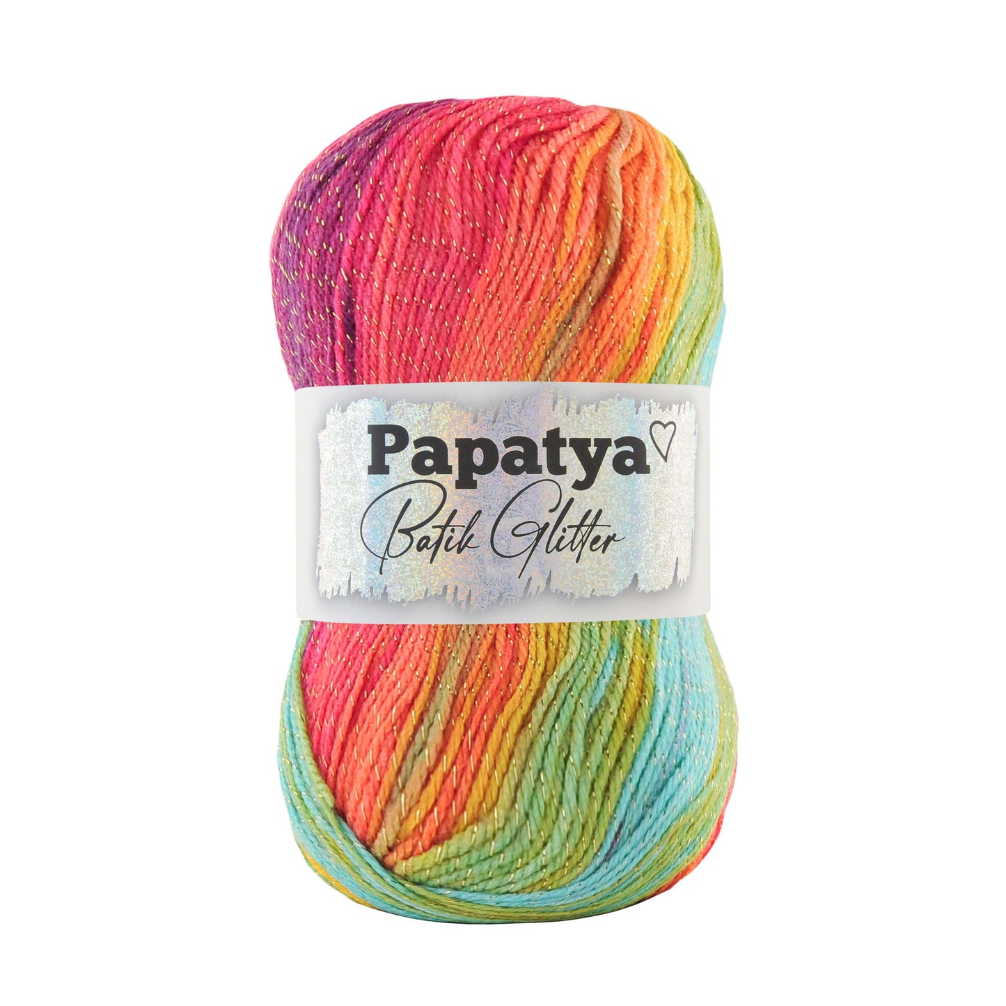 Papatya Batik Glitter 5 x 100g - 360m - 97% Acrylic 3% Polyester Knitting Crochet Yarn
